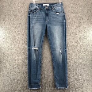 KanCan Skinny Frayed Distressed Ankle Jeans